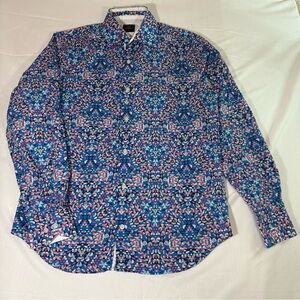 Tailorbyrd Multicolor Patterned Button Down Shirt